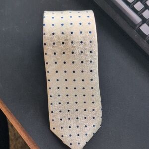 Elizabetta Uomo Pale Yellow Silk Jacquard Tie Polka Dot